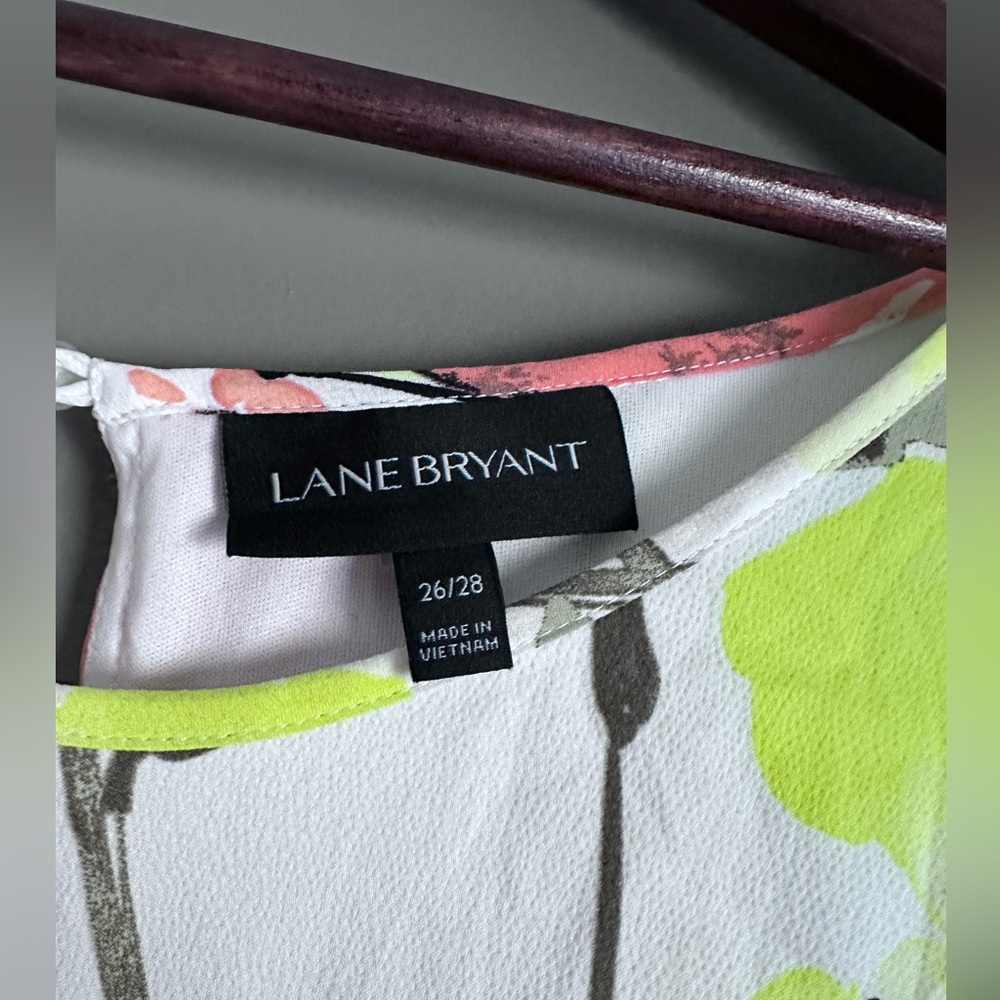 Lane Bryant Retro Floral Printed Chiffon Shift Midi Dress Plus Size 26/28 (4XL) - Picture 8 of 16